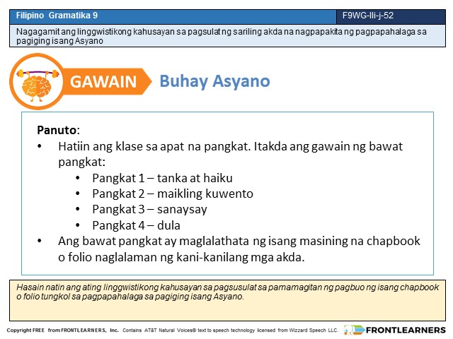 Frontlearners Filipino Gramatika 09: Filipino9_012_Gawain